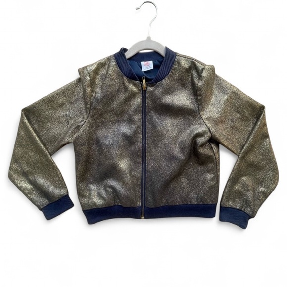 Wonder Nation Girls Metallic Bomber Jacket Size L(10/12). - Picture 1 of 7